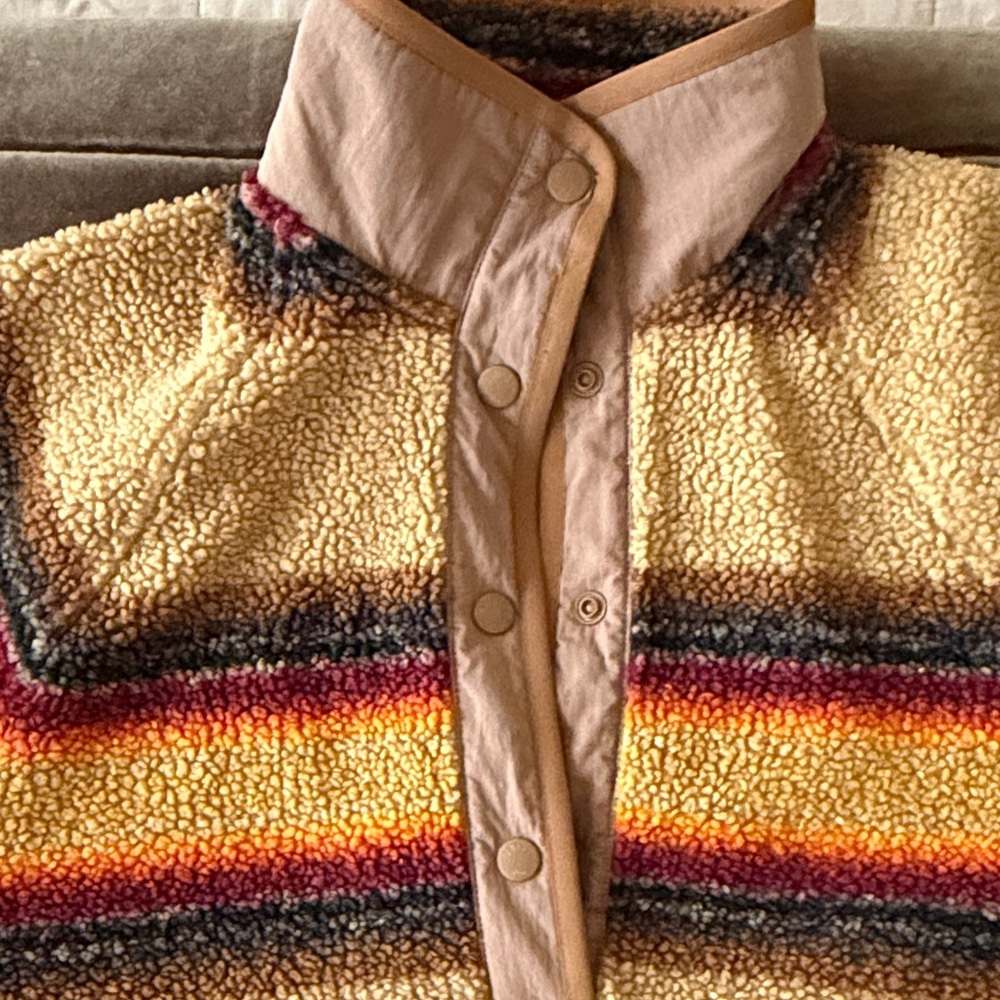 Faherty Multicolor Striped Teddy Jacket - image 3
